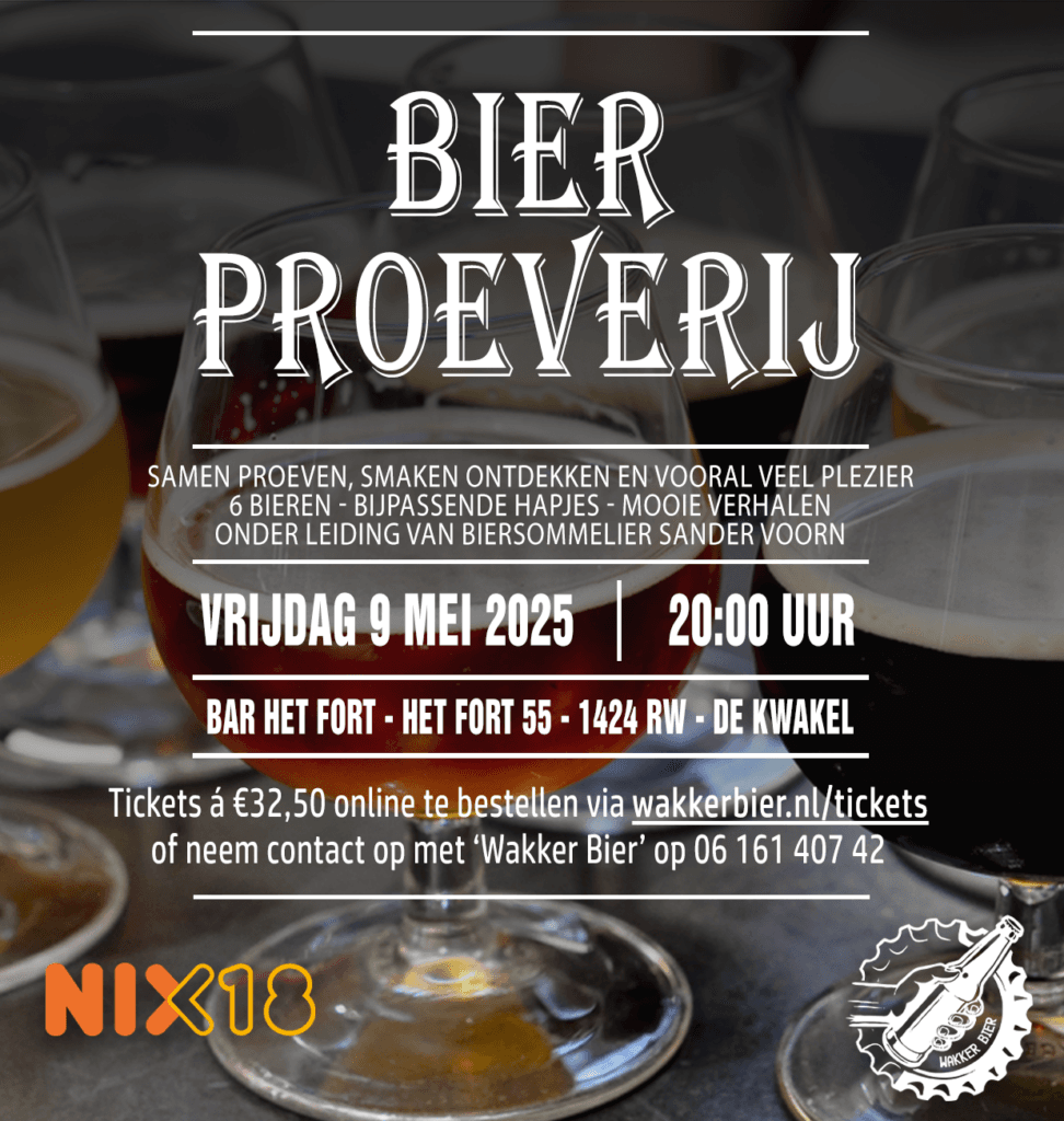 Bierproeverij De kwakel op 9 mei 2025 in Bar Het Fort