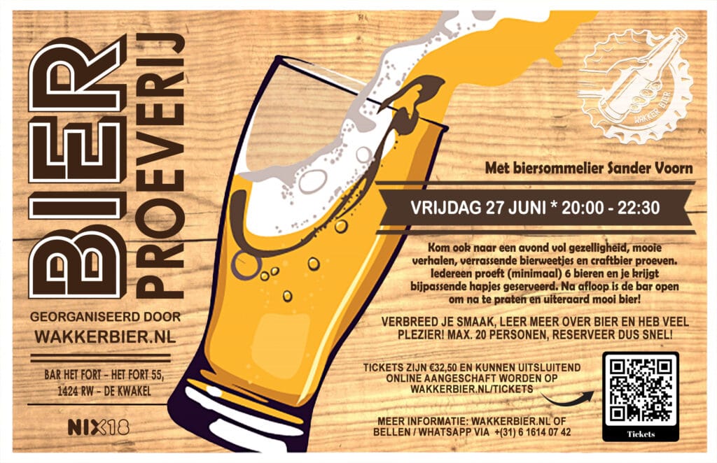 Bierproeverij in het Fort De Kwakel op 27 juni